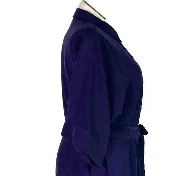 Anne Klein Womens Size Medium Half Sleeve Midi Shirt Dress Blue NEW - Picture 4 of 9